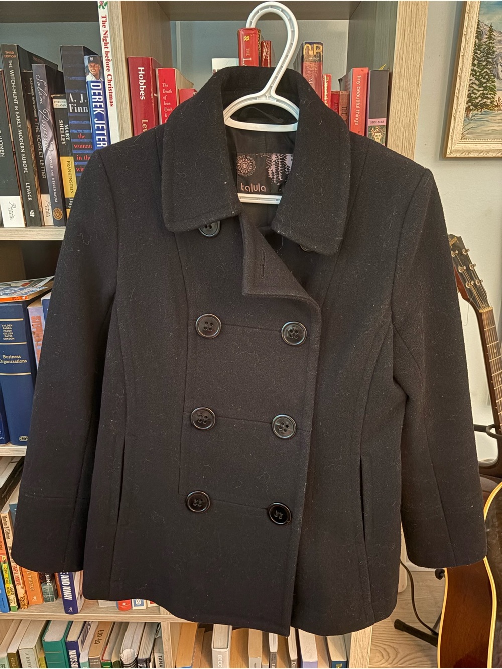 Talula Black Double-Breasted Pea Coat